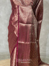 Maroon brocade banarasi saree -MPSB5