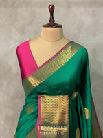 Green and Magenta semi kanchipuram soft silk saree - PSSN139