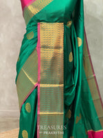 Green and Magenta semi kanchipuram soft silk saree - PSSN139