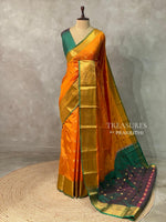 Yellow and Green semi kanchipuram soft silk saree - PSSN140N