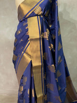 Dark Blue semi banarasi saree -PIH21LE