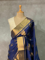 Dark Blue semi banarasi saree -PIH21LE