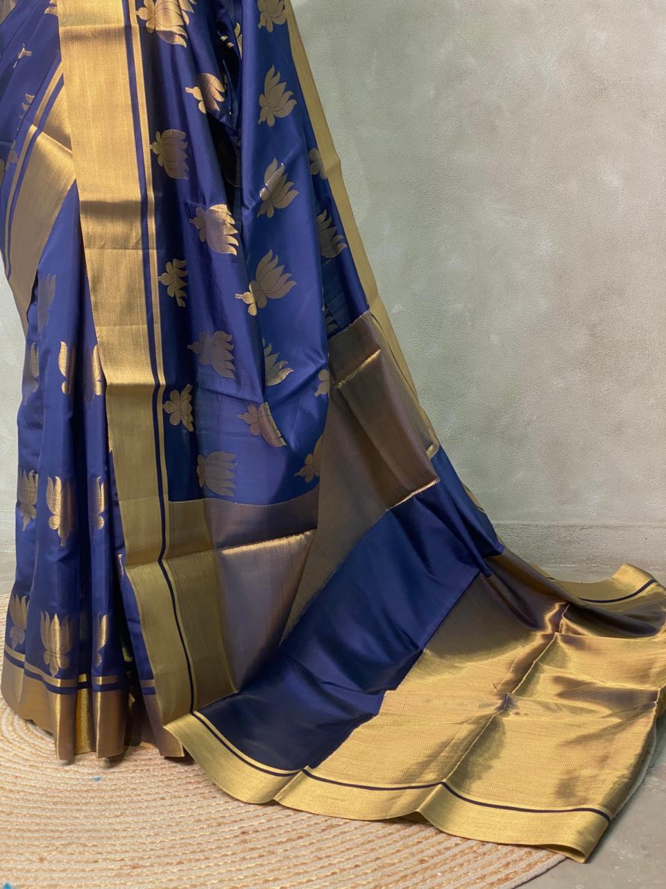 Dark Blue semi banarasi saree -PIH21LE