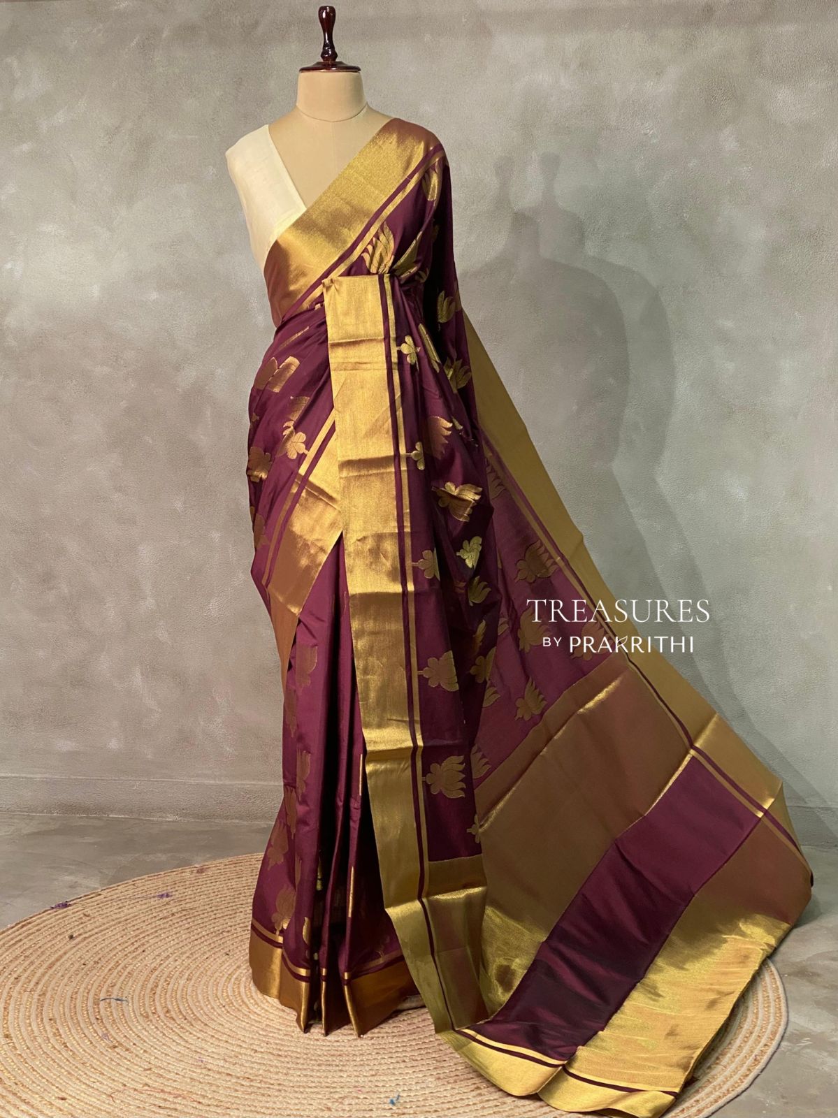 Maroon semi banarasi saree -PIH21LG