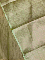 Pista Green Banarasi crush Tissue silk saree - MPS33E