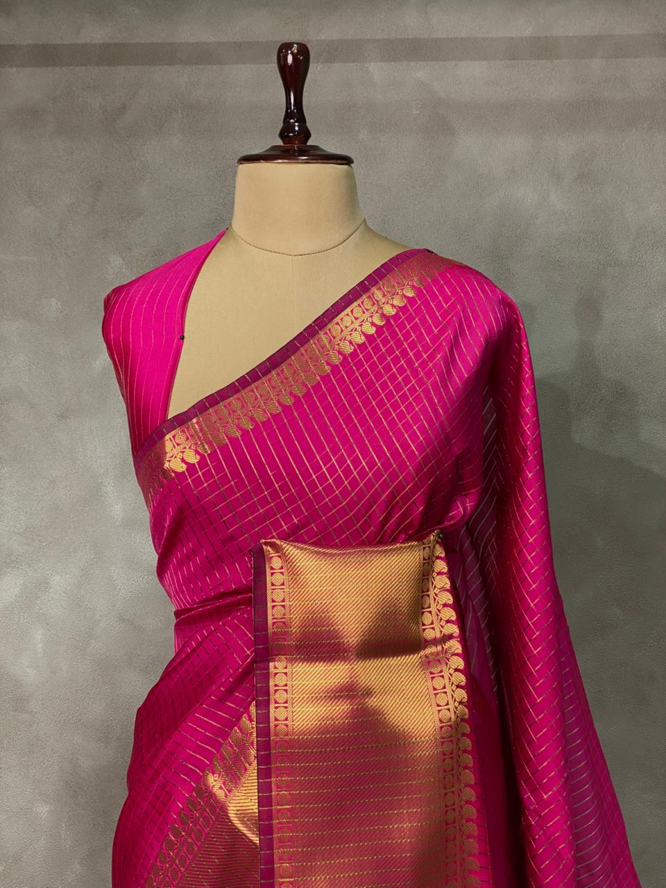 Rani Pink banarasi silksaree - AISHCK8-IH