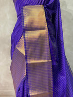 Bluish violet banarasi silksaree - AISHCK7-IH