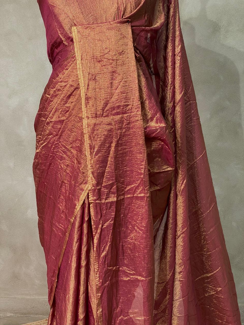 Purple Banarasi crush Tissue silk saree - MPS33
