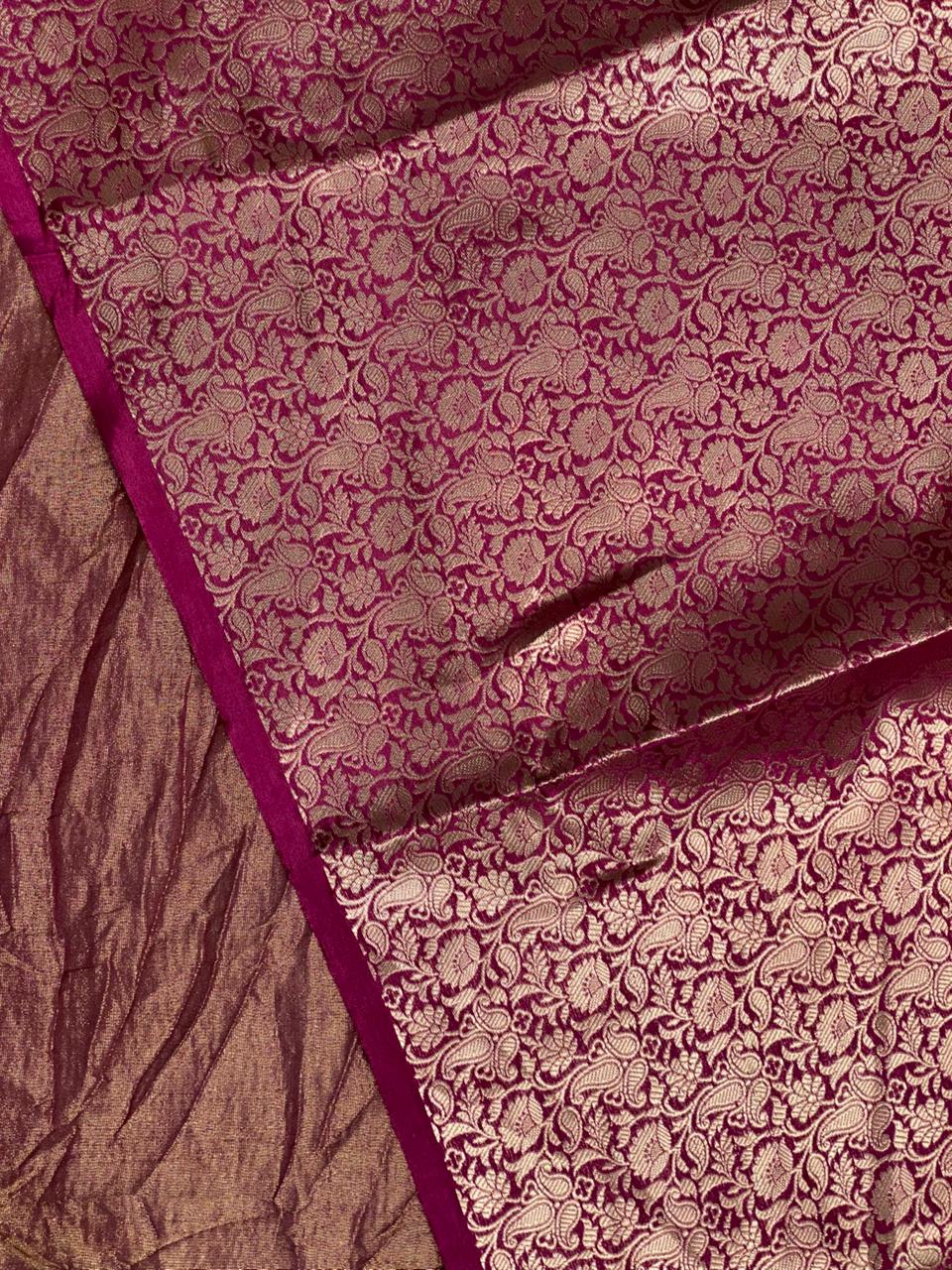 Purple Banarasi crush Tissue silk saree - MPS33