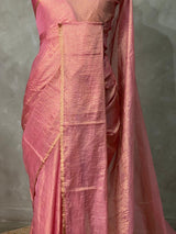 Pink Banarasi crush Tissue silk saree - MPS33B