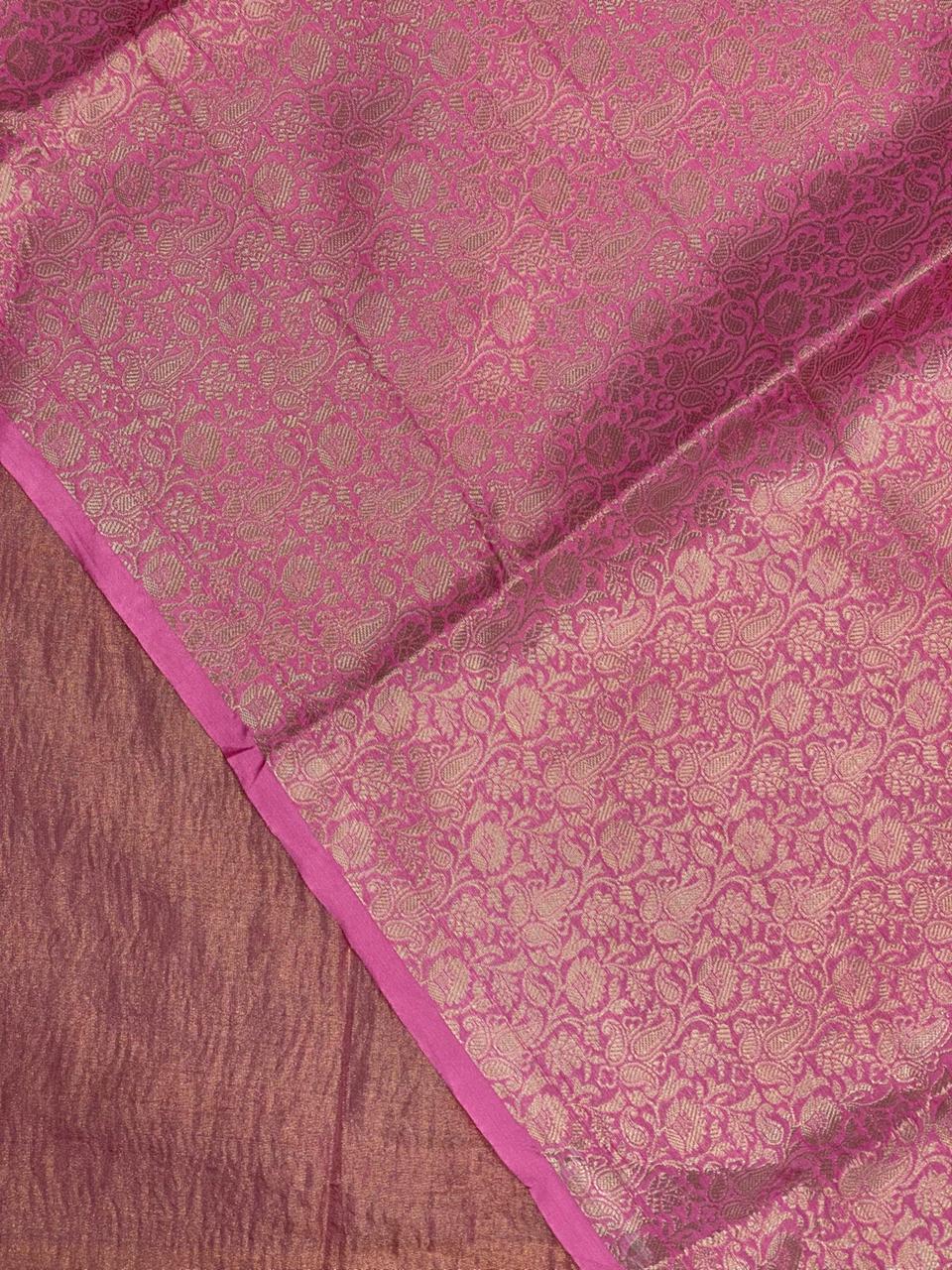Pink Banarasi crush Tissue silk saree - MPS33B