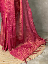 Magenta Banarasi crush Tissue silk saree - MPS33C