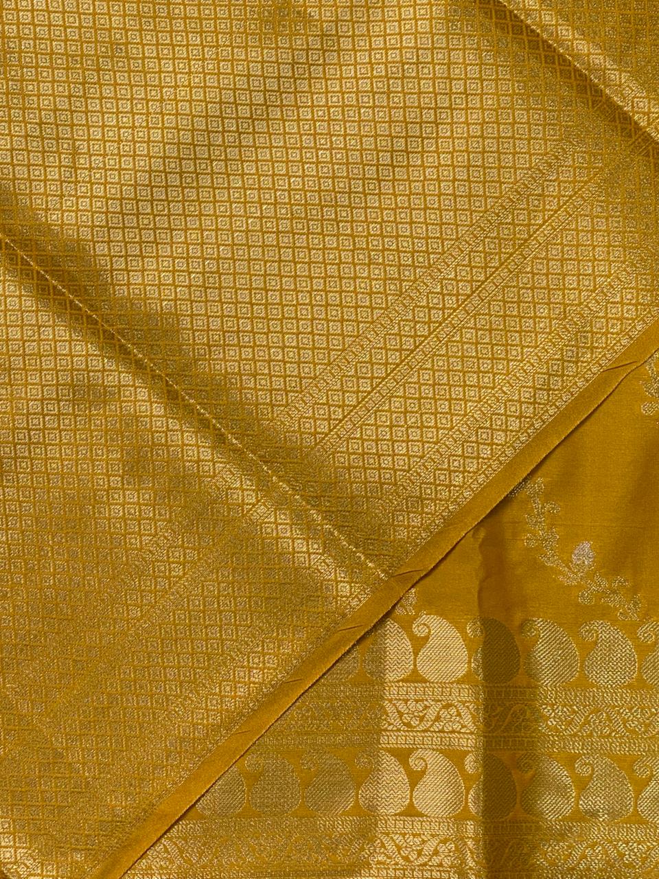 Yellow banarasi silk saree - PIH32A