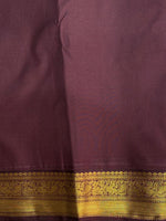 Peach and brown kanchipuram silk saree- PSSR232