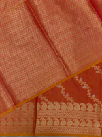 Pinkish orange banarasi silk saree - PIH32C
