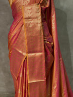 Yellowish Pink banarasi silk saree - PIH32E