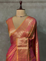 Yellowish Pink banarasi silk saree - PIH32E