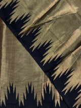 Black Temple border brocade banarasi silk saree - PIH31B