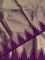 Purple Temple border brocade banarasi silk saree - PIH31E