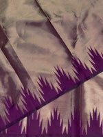 Purple Temple border brocade banarasi silk saree - PIH31E