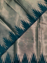 Dark Green Temple border brocade banarasi silk saree - PIH31H
