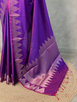 Violet Semi banarasi silk saree -PIH37G