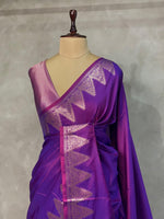 Violet Semi banarasi silk saree -PIH37G