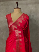 Red Semi banarasi silk saree -PIH37E