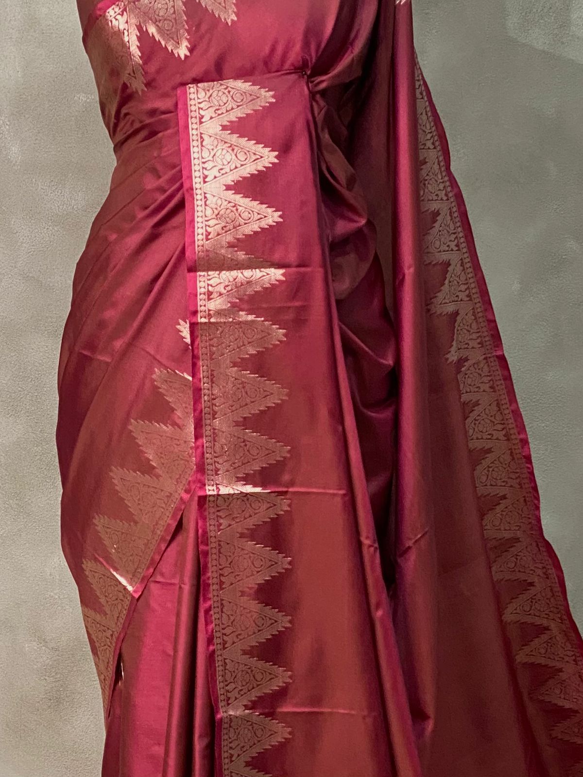 Maroon Semi banarasi silk saree -PIH37C