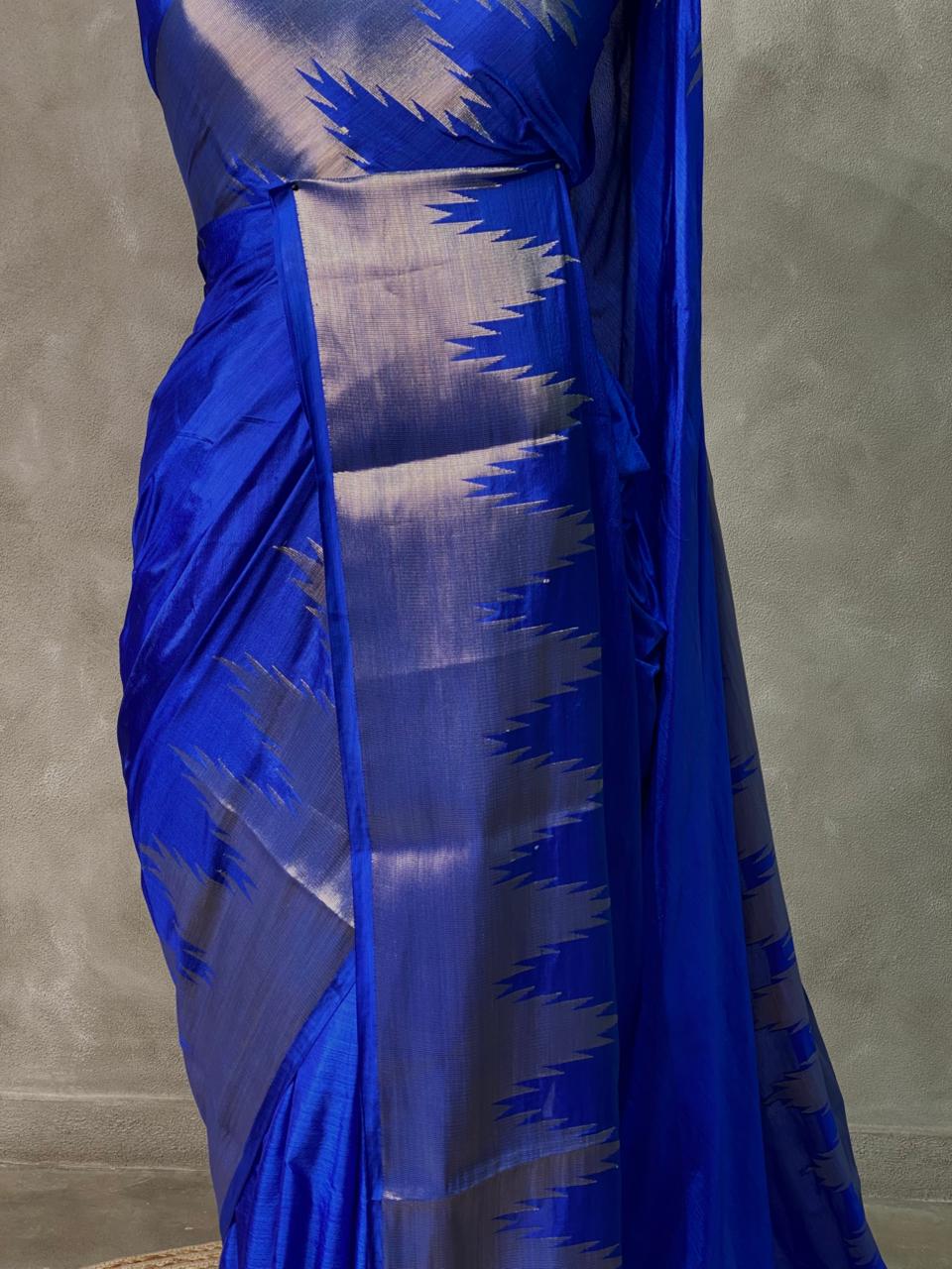 Royal Blue katan Banarasi silk saree- MPS23N