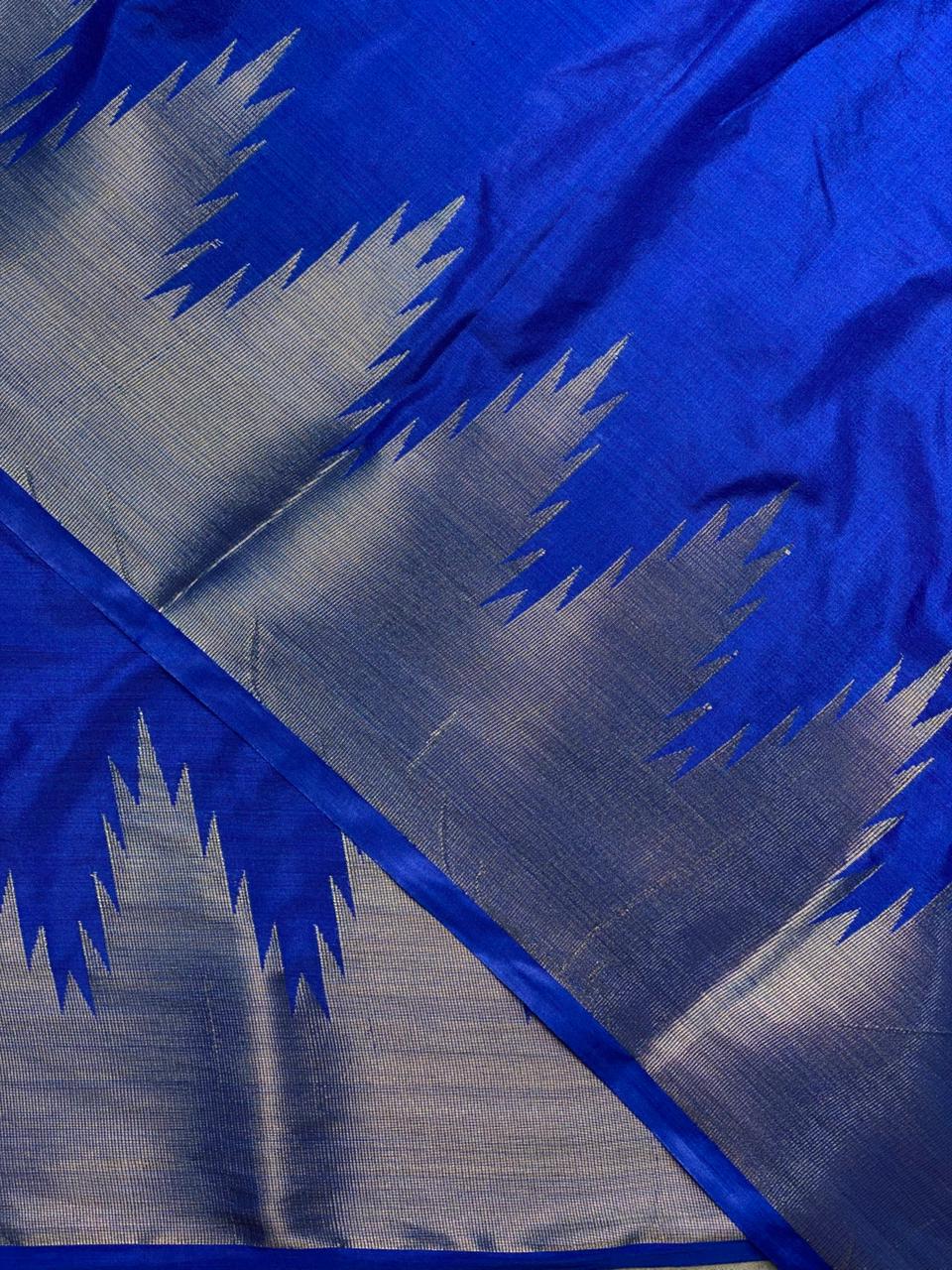 Royal Blue katan Banarasi silk saree- MPS23N