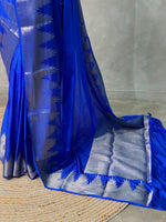 Royal Blue katan Banarasi silk saree- MPS23N