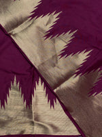 Burgundy katan Banarasi silk saree- MPS23N7