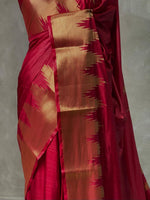 Maroon katan Banarasi silk saree- MPS23N1