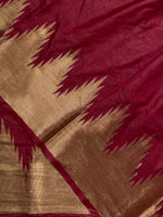 Maroon katan Banarasi silk saree- MPS23N1