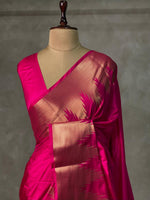 Rani pink katan Banarasi silk saree- MPS23N6