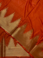 Orange katan Banarasi silk saree- MPS23N5