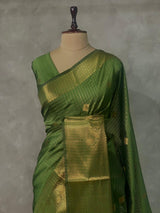 Green banarasi silksaree - AISHCK9B