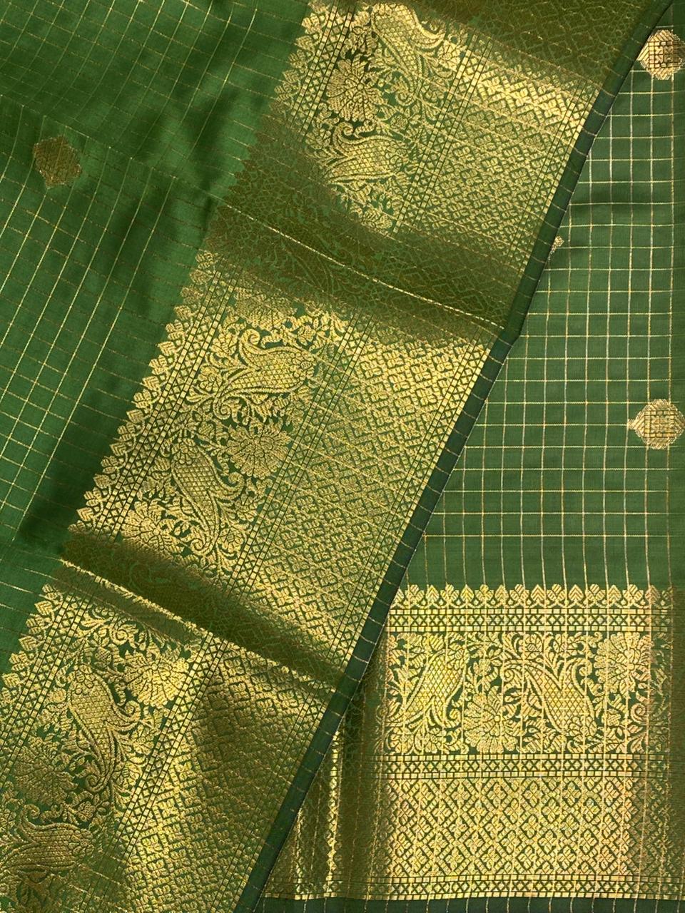 Green banarasi silksaree - AISHCK9B