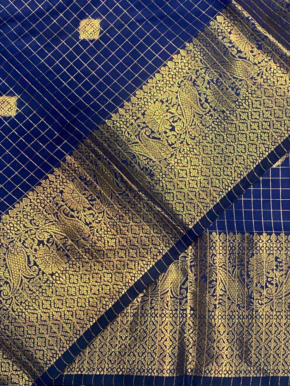 Navy Blue banarasi silksaree - AISHCK9A