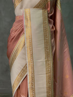 Nude Peach and sandal silk saree -BSP25
