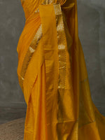 Yellow banarasi silk saree -PMR2