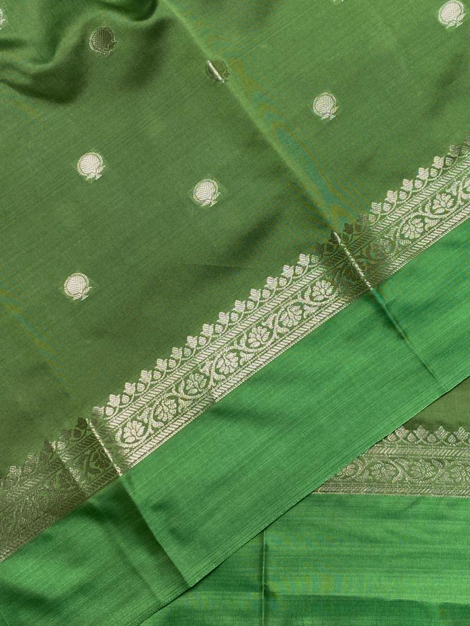 Green banarasi silk saree -PMR3