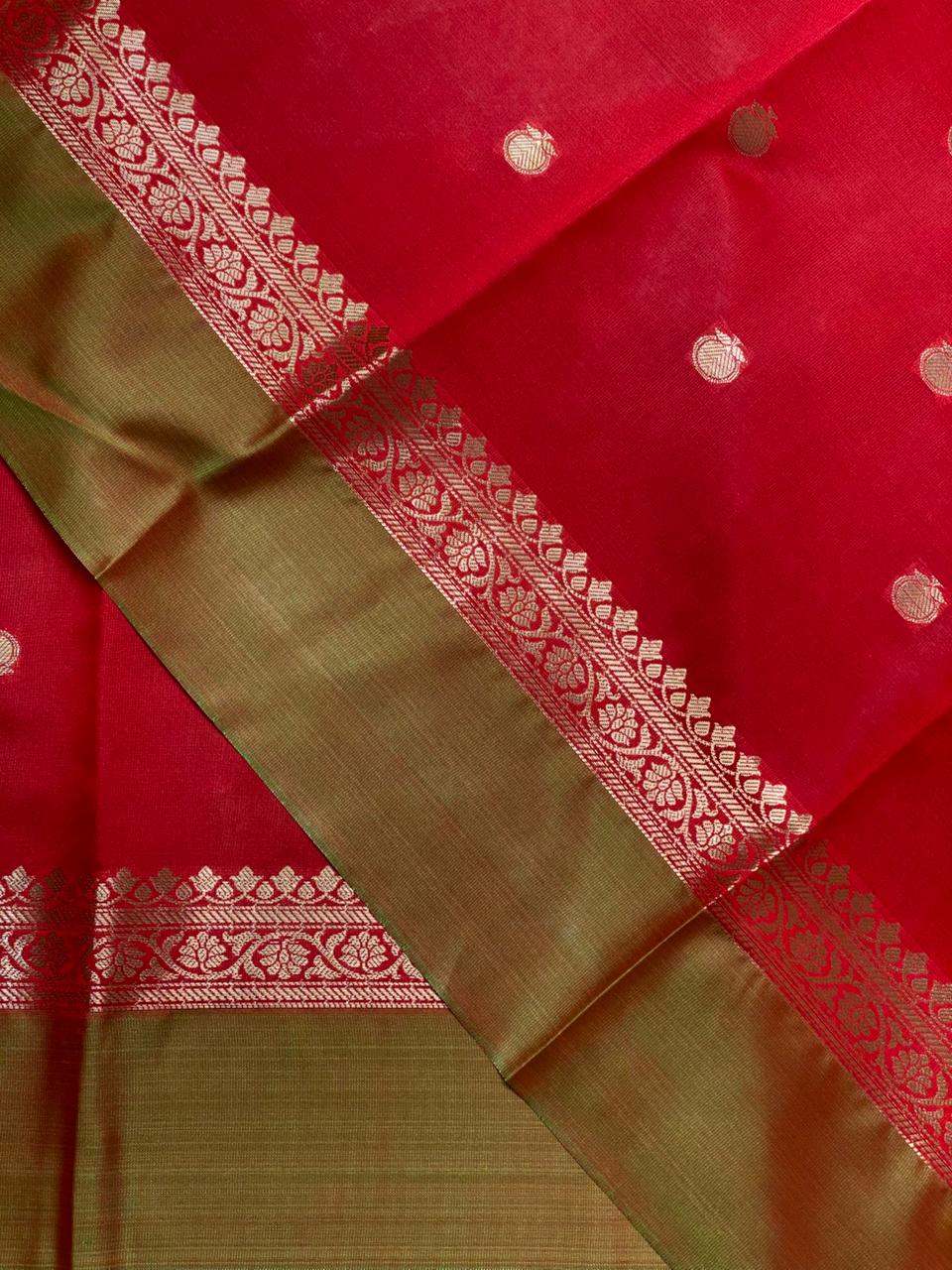 Red banarasi silk saree -PMR3C