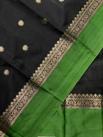 Black and green banarasi silk saree -PMR3E
