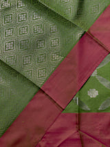 Parrot Green semi Banarasi silk saree -PMR1A