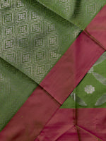 Parrot Green semi Banarasi silk saree -PMR1A
