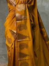Mustard Yellow banarasi silk saree -PMR4A
