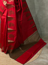 Red banarasi silk saree -PMR4C