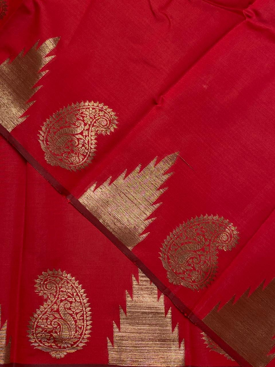 Red banarasi silk saree -PMR4C